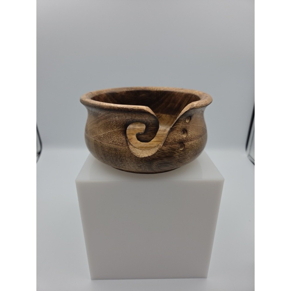 Handmade Wooden Yarn Bowl For Crochet And Knitting Organized Yarn Balls Rustic